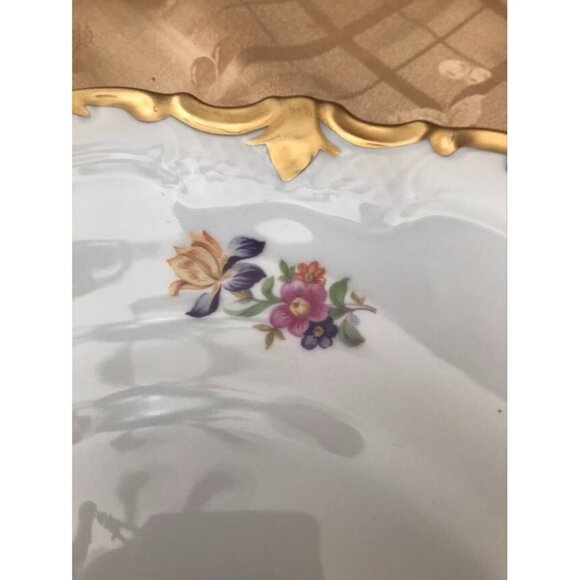 Reichenbach Fine China Floral Round Platter Plate GermanyHeavy Gold Trim 13" - Picture 9 of 11